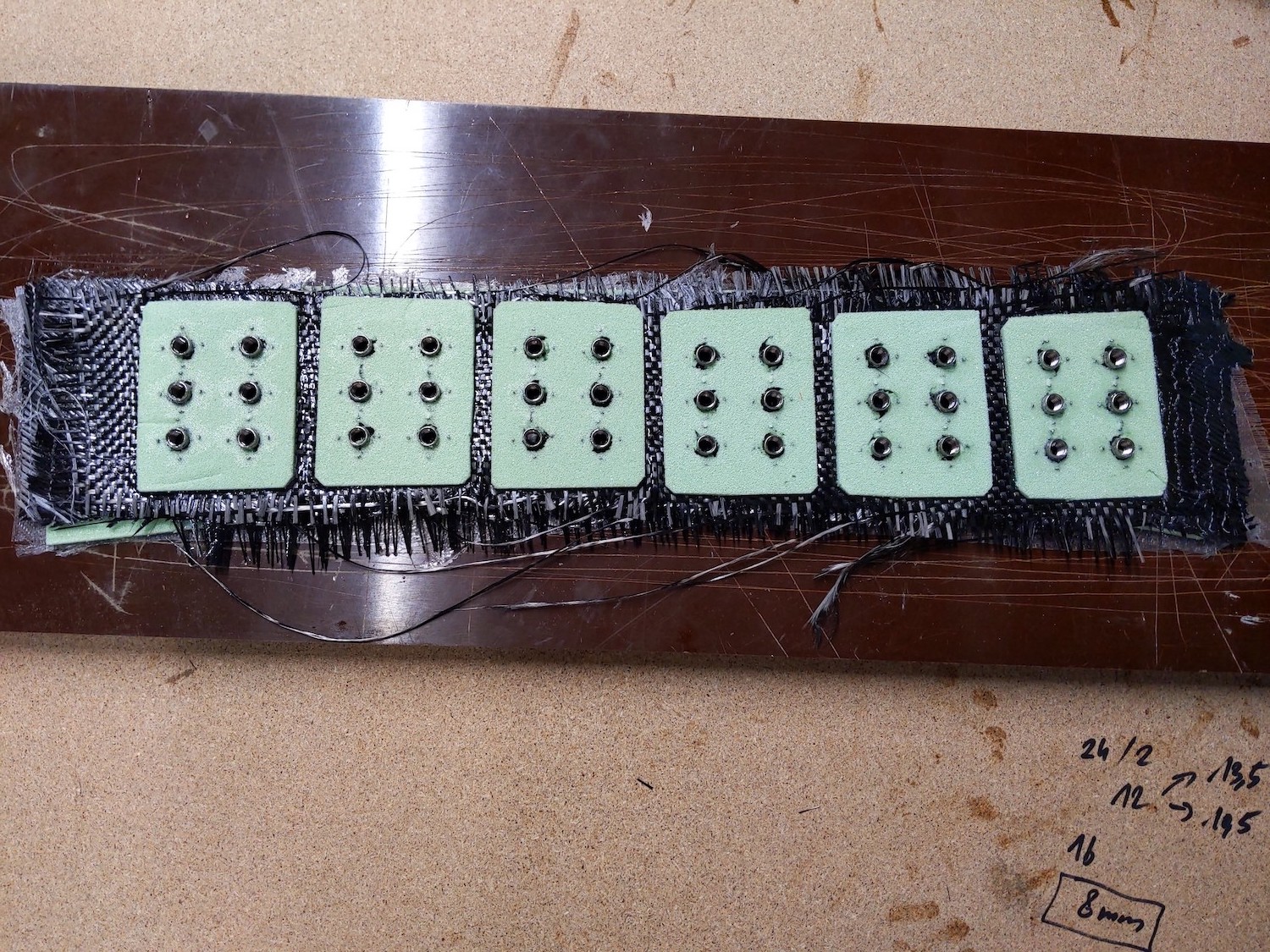 Stainless steel inserts after curing 1/2