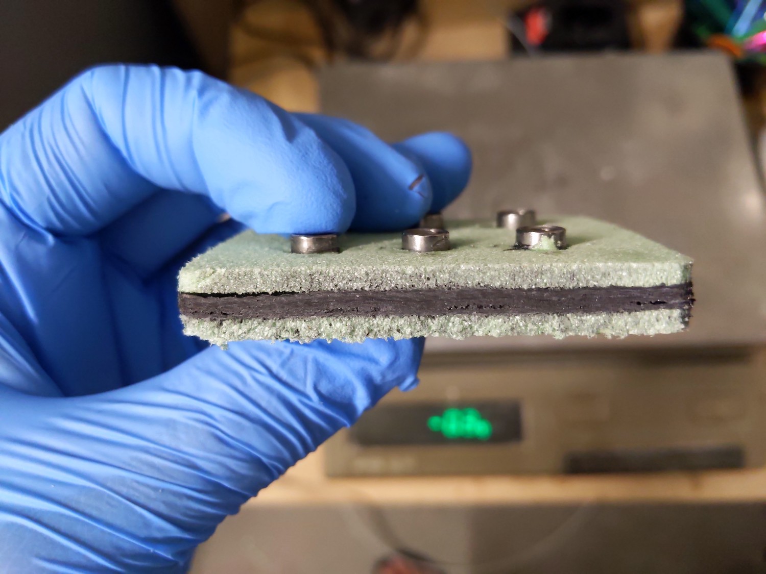 Cross section of carbon stainless steel insert after cutting